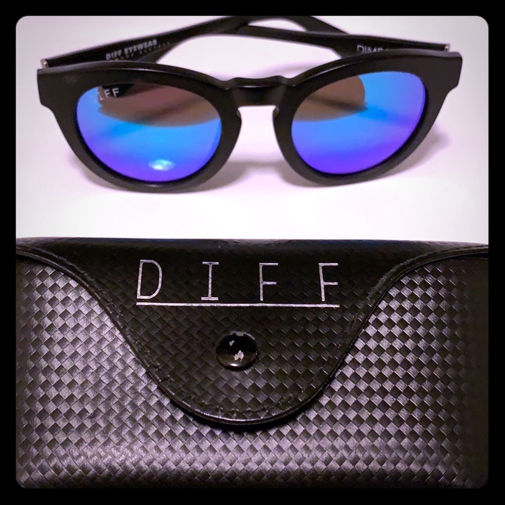 DIFF Dime II Matte Black with Blue Mirrored Lens
